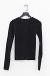 BASERANGE COTTON SEAMLESS LONG SLEEVE TOP SEAILS BLACK